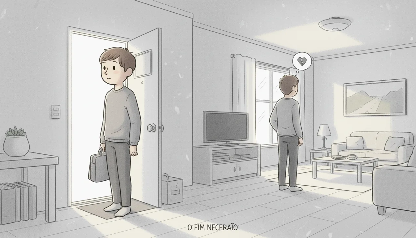 Pessoa decidindo sair de um relacionamento mesmo gostando.