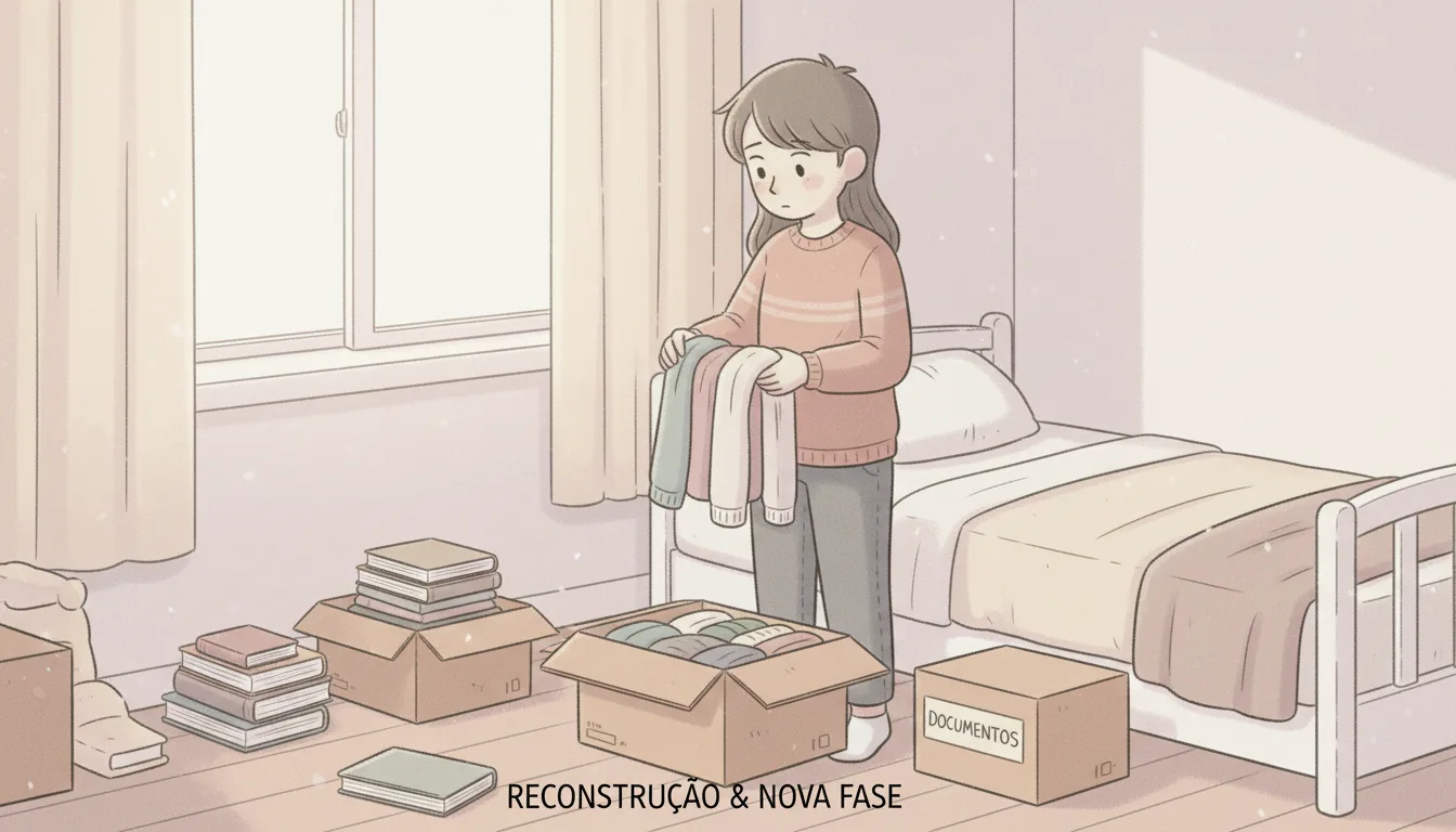 Pessoa reorganizando a vida depois de uma separação.