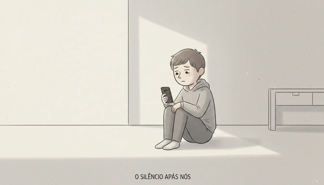 Pessoa em silêncio após o fim de um relacionamento.